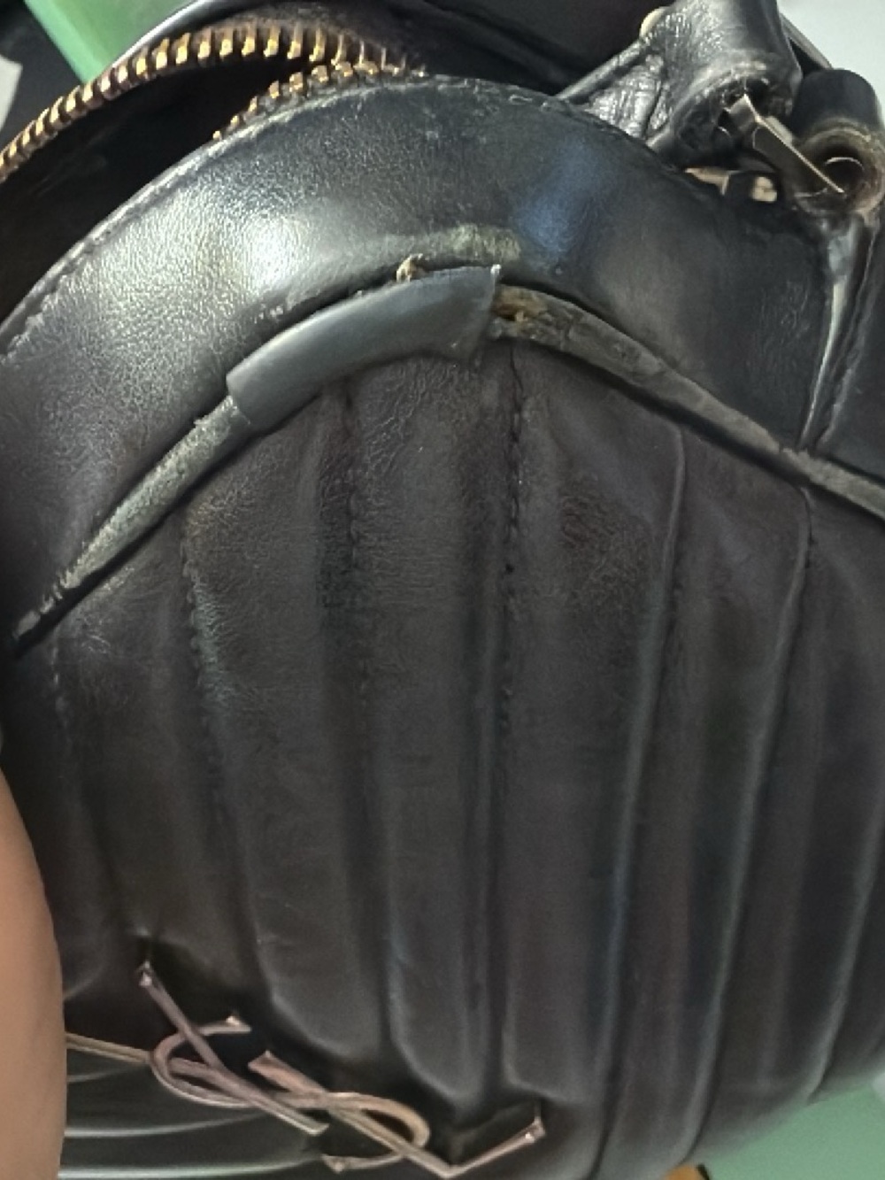 Yves Saint Laurent Black Quilted Leather Camera Bag with Gold Logo - Picture 15 of 17